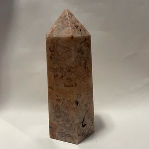 Pink Amethyst Flower Agate with Quartz Tower